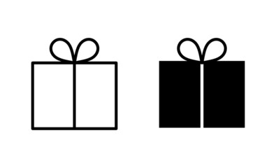 Gift icons set. gift sign and symbol. birthday gift