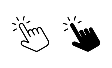 Hand click icons set. pointer sign and symbol. hand cursor icon