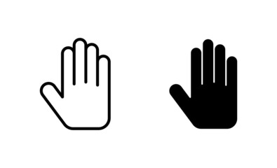 Fototapeta premium Hand icons set. hand sign and symbol. palm