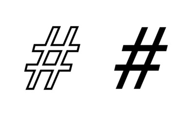 Obraz premium Hashtag icons set. hashtag sign and symbol