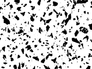 Overlay texture of abstract black spots. Vector texture of irregular stains. Textured background with scattered dots. Rough texture backdrop.