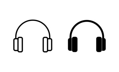 Headphone icons set. Headset sign and symbol