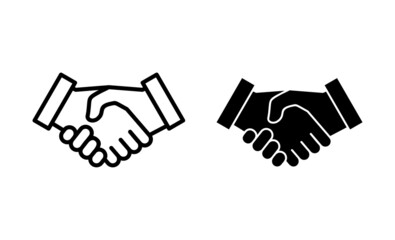Handshake icons set. business handshake sign and symbol. contact agreement
