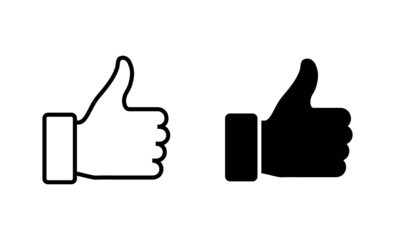 Like icons set. Thumbs up sign and symbol. Hand like