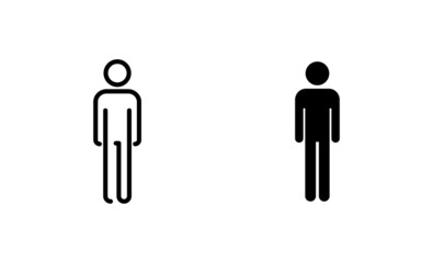 Man icons set. male sign and symbol. human symbol