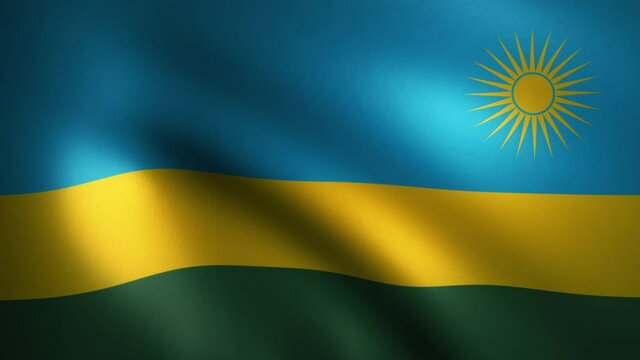 Flag of Rwanda Waving in the Wind (CG | LOOP)