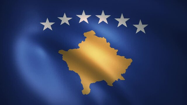 Flag of Kosovo Waving in the Wind (CG | LOOP)