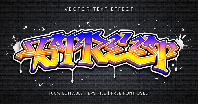 Street text, Graffiti editable text effect style
