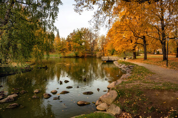 Obraz premium Autumn color. Leaves. Cesis. Latvia. 