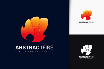 Abstract fire logo design with gradient