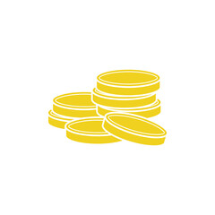 Coin money stack icon design template illustration vector
