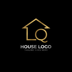 minimalist letter Q luxurious house logo vector design for real estate, home rent, property agent