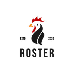 Simple head chicken, rooster logo design inspiration