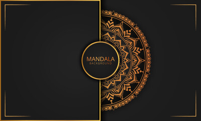 Luxury golden mandala template design background 