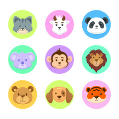 Flat Lovely Animal Avatar Collection