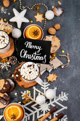 Obraz na płótnie Canvas Christmas table setting with sweet treats.