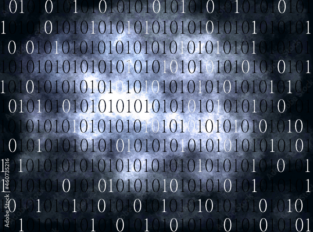 Fototapete Binary Computer Code Background. Gradient 01 Numbers Pattern. Data and Technology Texture. Matrix Template for Cyber Design