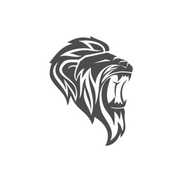 Lion Head Roar Mascot Emblem Business Brand Template