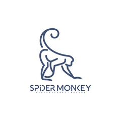 Spider monkey logo line vector illustration design. Creative design