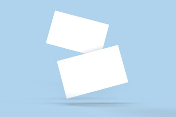 Business card mockup blue backgroup. Mock-up design for presentation branding, corporate identity, advertising, personal, stationery, graphic designers presentations. 3d Rendering