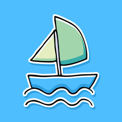 sail boat cartoon design