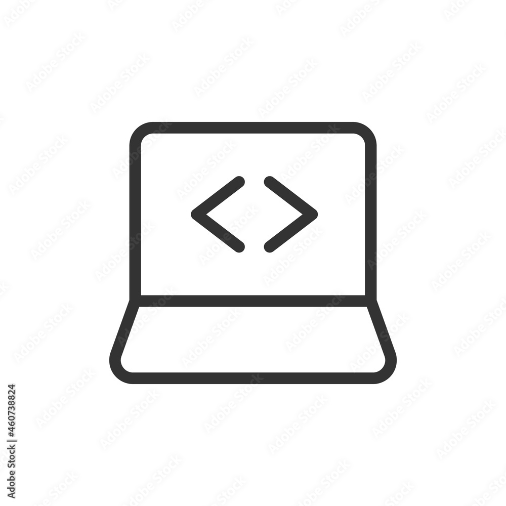 Poster vector programming line icon.