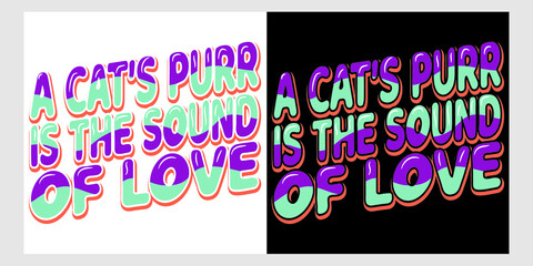 Cat typography t-shirt design.