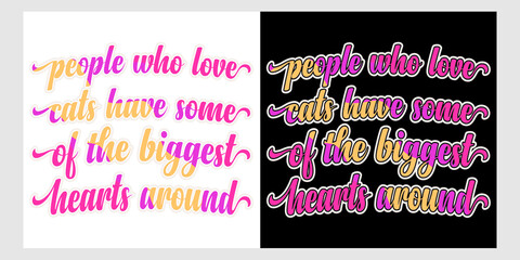 Cat typography t-shirt design.