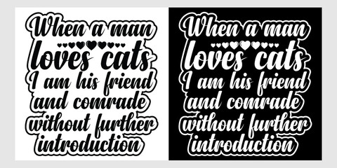 Cat typography t-shirt design.