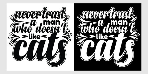 Cat typography t-shirt design.