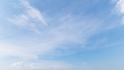  Panoramic view of clear blue sky and clouds, clouds with background.