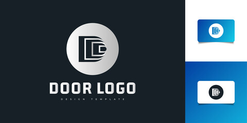 Letter D Logo Design with Door Concept. D Symbol for your Business Company and Corporate identity