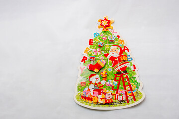 flyer with christmas decoration on a white background.