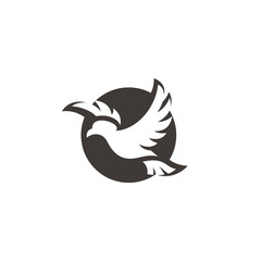 Flying Bird Pigeon Dove Wing Spread Icon Logo Design