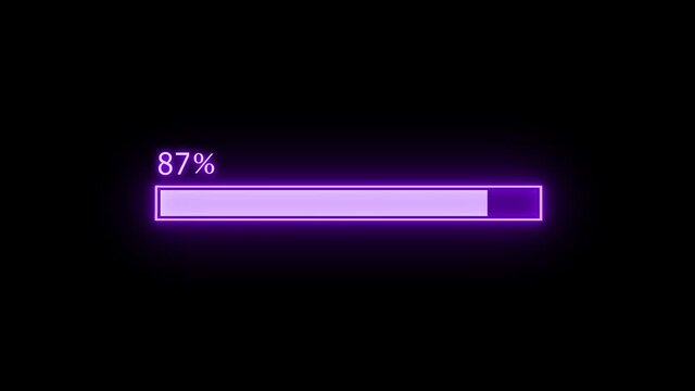 purple neon light loading bar animation, New progress bar