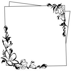 Wedding Rectangle Frame Vector