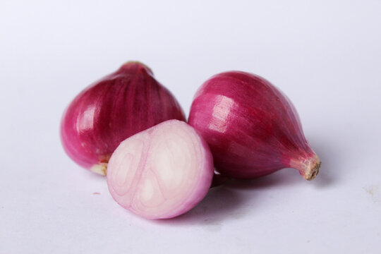red shallots image isolated background, healthy food object for seasoning