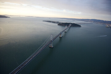 bay bridge from helicopter