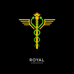 Medical Caduceus Royal Vector Icon