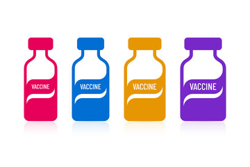 Vaccine Bottles Flat Icon Set