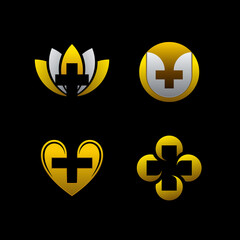 Health or Love Luxury Logo Set in Various Forms