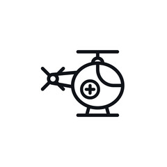 Minimal Ambulance Helicopter Vector Design