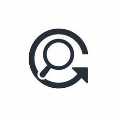 Quick search. Vector linear icon isolated on white background.