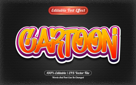 Cartoon editable text effect graffiti style