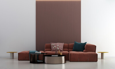 The living room and interior design and wall texture background