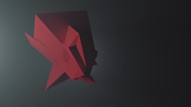 Abstract Red Shape Copy Space