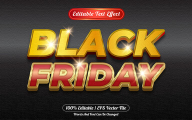 Black friday editable text effect template style with black background