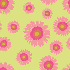 Fototapeta na wymiar Seamless pattern with pink flowers