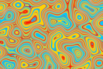 3D illustration   colordul water pattern, texture. Abstract chaotic pop art  water surface  pattern.  Great for summer background