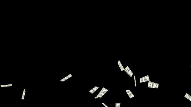 Flying US dollars close up. Money background finance concept 4K frame with US dollar bundles. Wealth and money. wages, finance, success, cash banking, loan, stock market, finance, wealth,